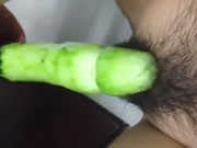 Indoesian เด็กผู้หญิง Masturbation Use Cucumber